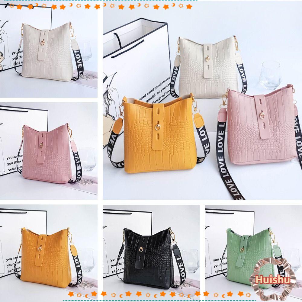 Túi Xách Đeo Vai Màu Trơn In Chữ Thời Trang Cho Nữ