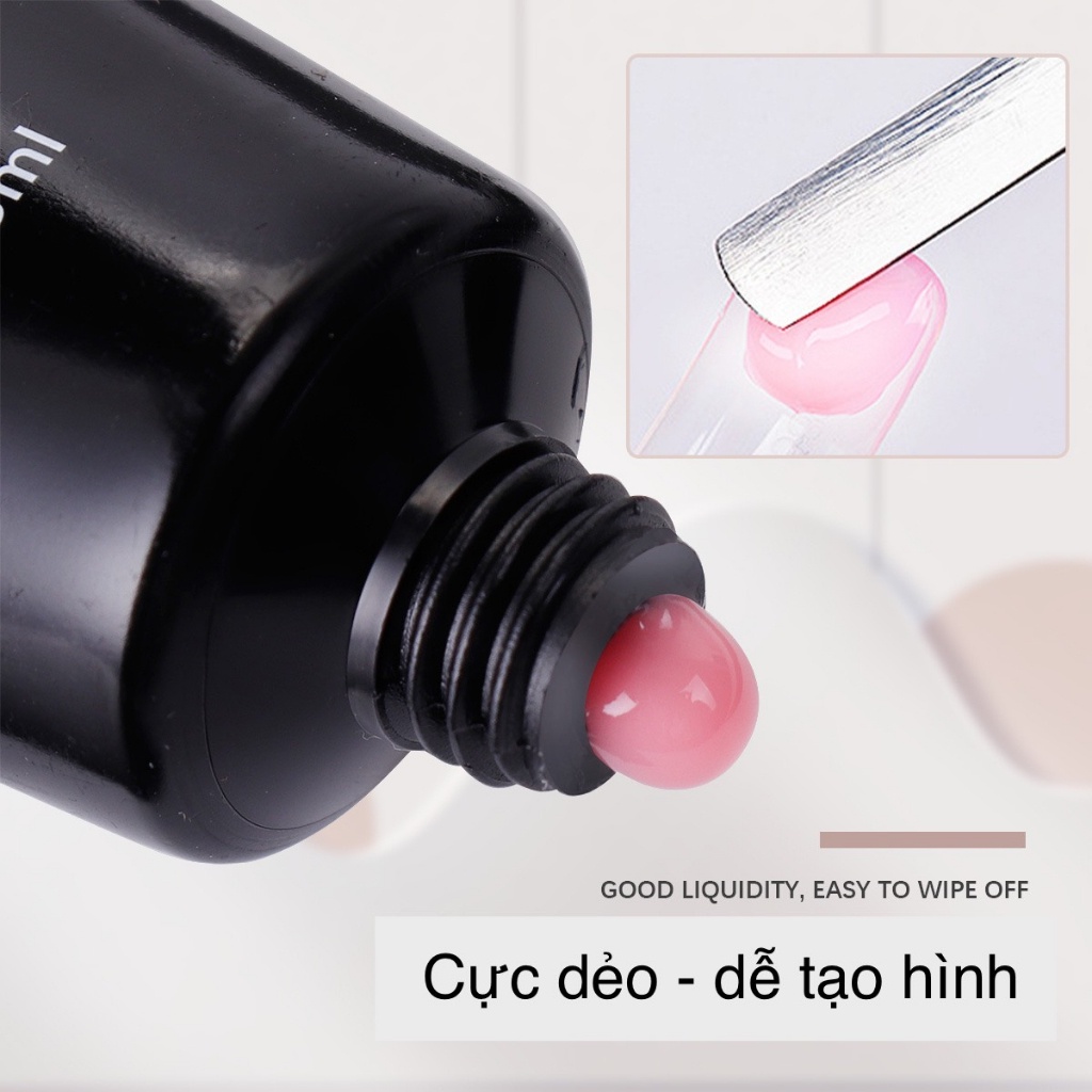 Gel gôm MONJA chính hãng - Gel nối móng úp, Gel tạo hình móng bền đẹp 15ml