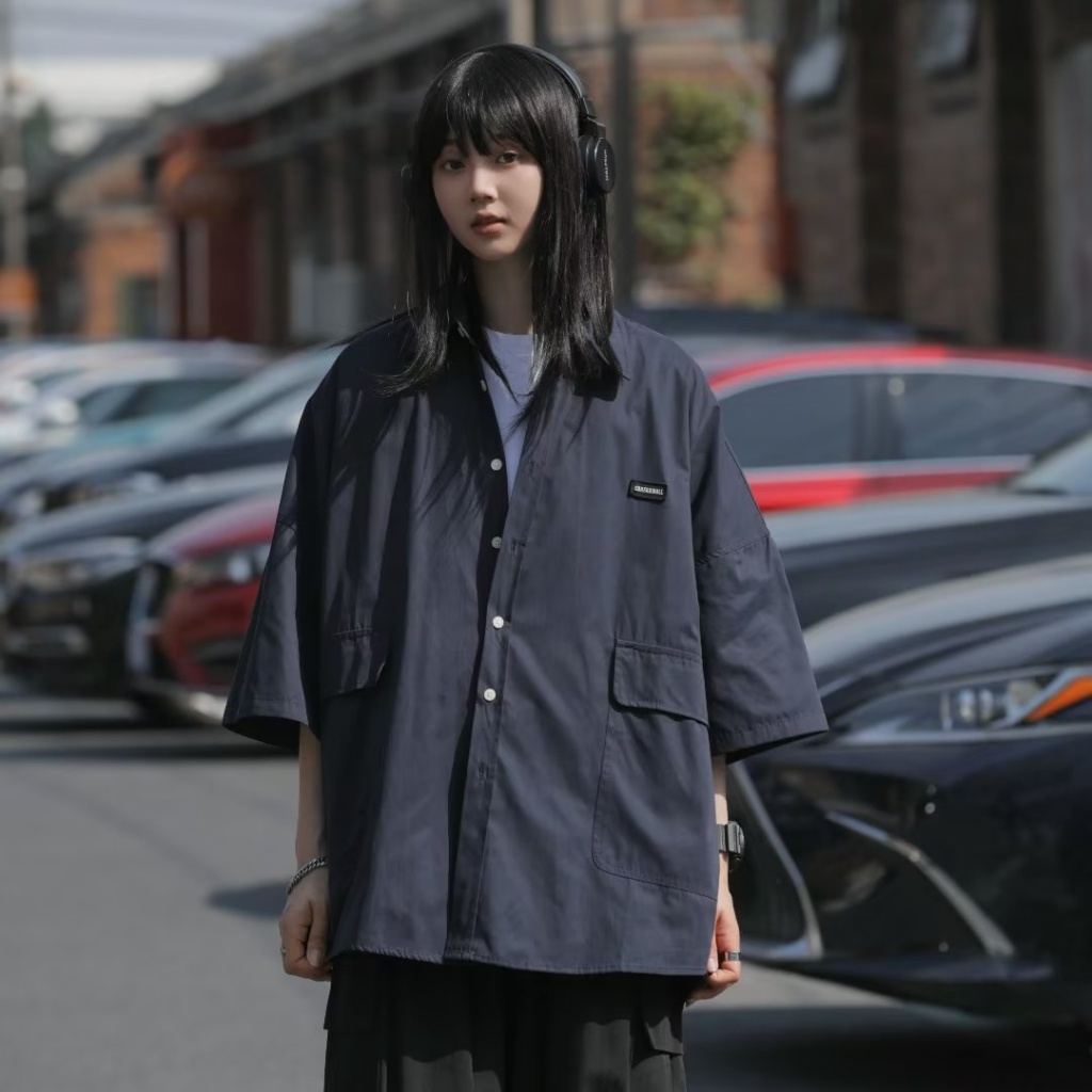 Áo Sơ Mi Tay Ngắn Dáng Rộng Phong Cách Hàn Quốc Thời Trang Mùa Hè Mới Cho Nam