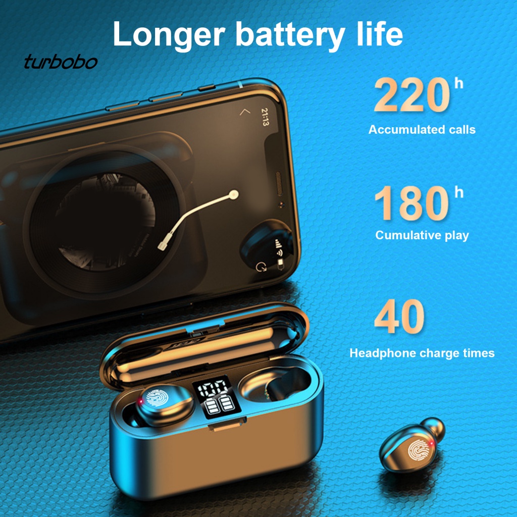 Cặp Tai Nghe Nhét Tai Không Dây Chống Ồn turbobo F9 Phong Cách Thể Thao Thông Dụng Điện Thoại
