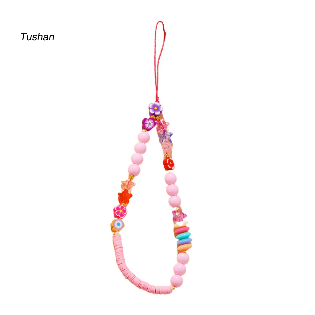 Dây Đeo Điện Thoại Dạng Chuỗi Hạt Nhiều Màu Chống Thất Lạc Cho Nữ