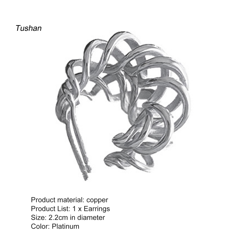 1 Khuyên Tai Vòng Xoắn Chữ C Màu Trơn Chống Rỉ Sét Cá Tính