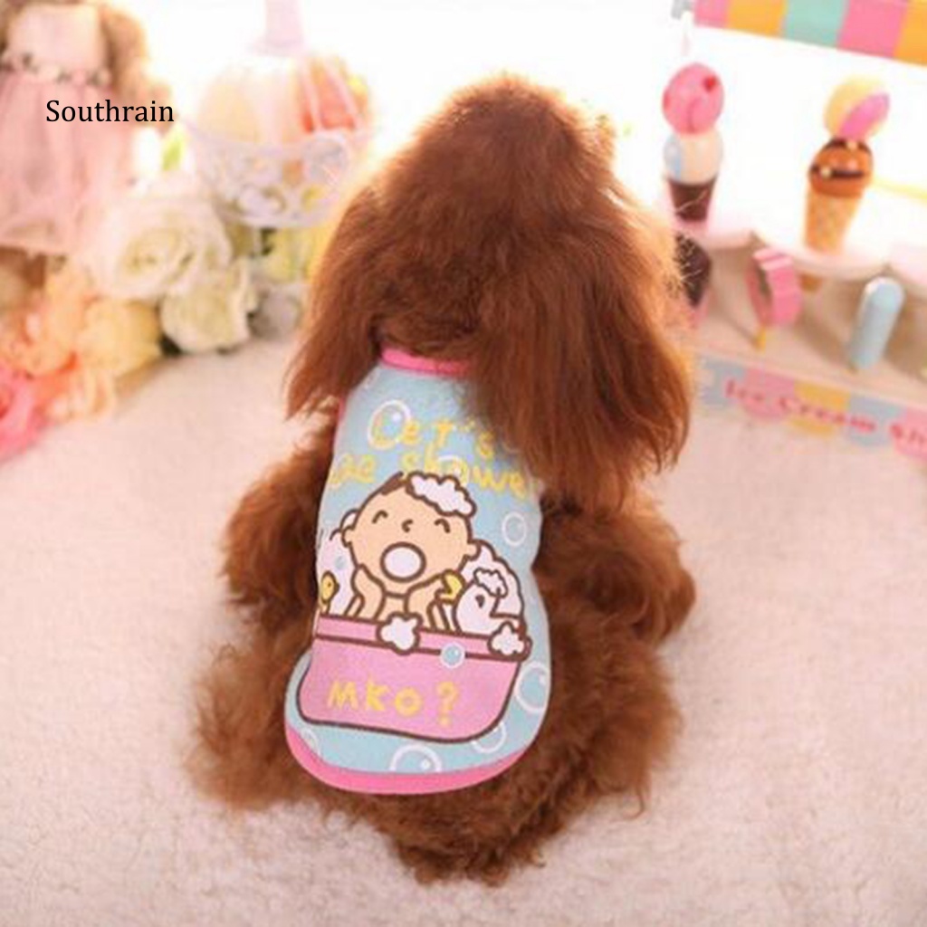 Áo Sweater Cotton Cổ Tròn In Họa Tiết Hoạt Hình Dành Cho Cún Cưng