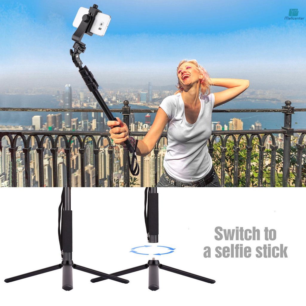 54-inch Extendable Selfie Stick Tripod Stand Aluminum Alloy with Detachable Desktop Tripod Phone Holder Sports Camera Mount Adapter Remote Shutter Compatible with iPhone and Android Phones for Selfie
