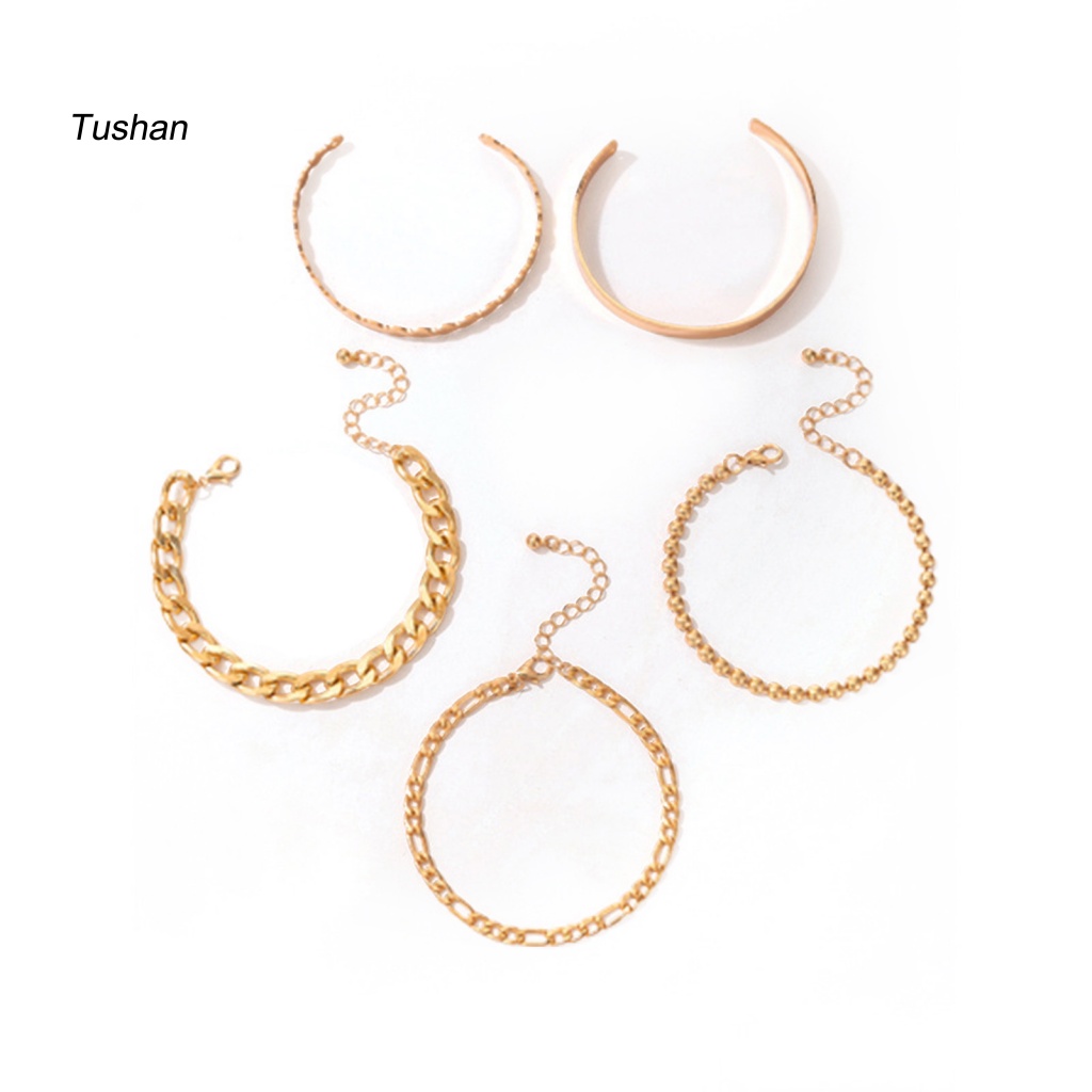 Set 5 Vòng Tay Chuỗi Hạt Phong Cách Bohemian Thời Trang Cho Nữ