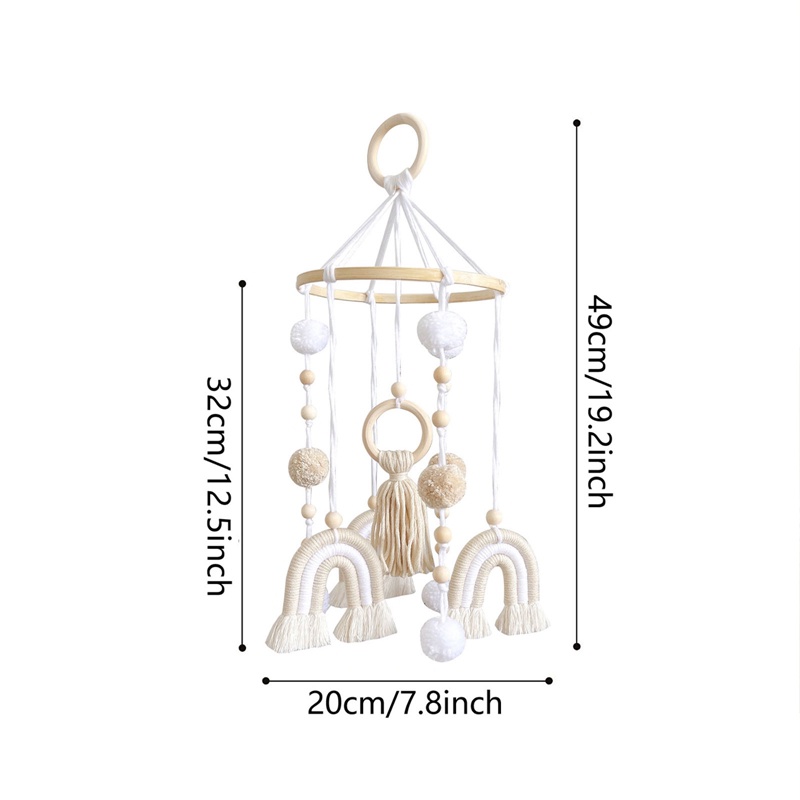 Chuông Gió Di Động Màu Cầu Vồng Treo Nôi Em Bé Sơ Sinh