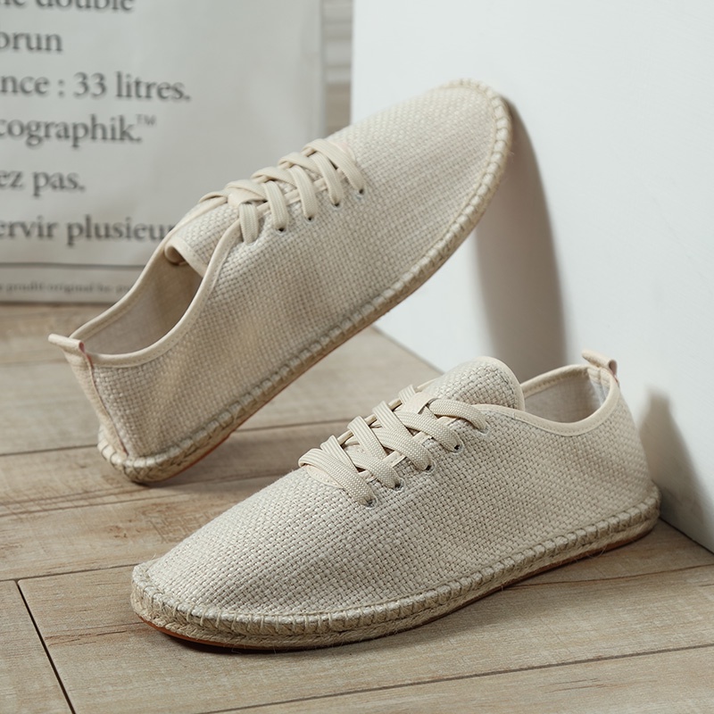 Giày Lười Vải Canvas Phối Cói Đế Bằng Phong Cách Âu Mỹ Thời Trang Cho Nam Và Nữ
