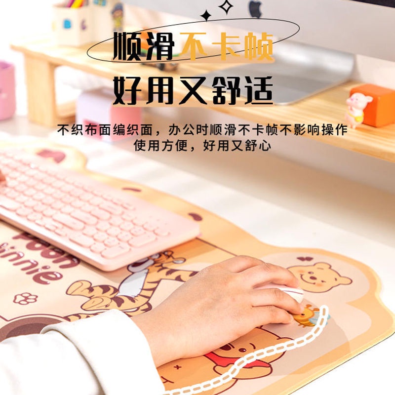 Đệm Lót Chuột Và Bàn Phím Máy Tính Hình Tai Mèo Dễ Thương Dày Dặn Chống Trượt Kích Thước 600 * 300MM / 800 * 400MM