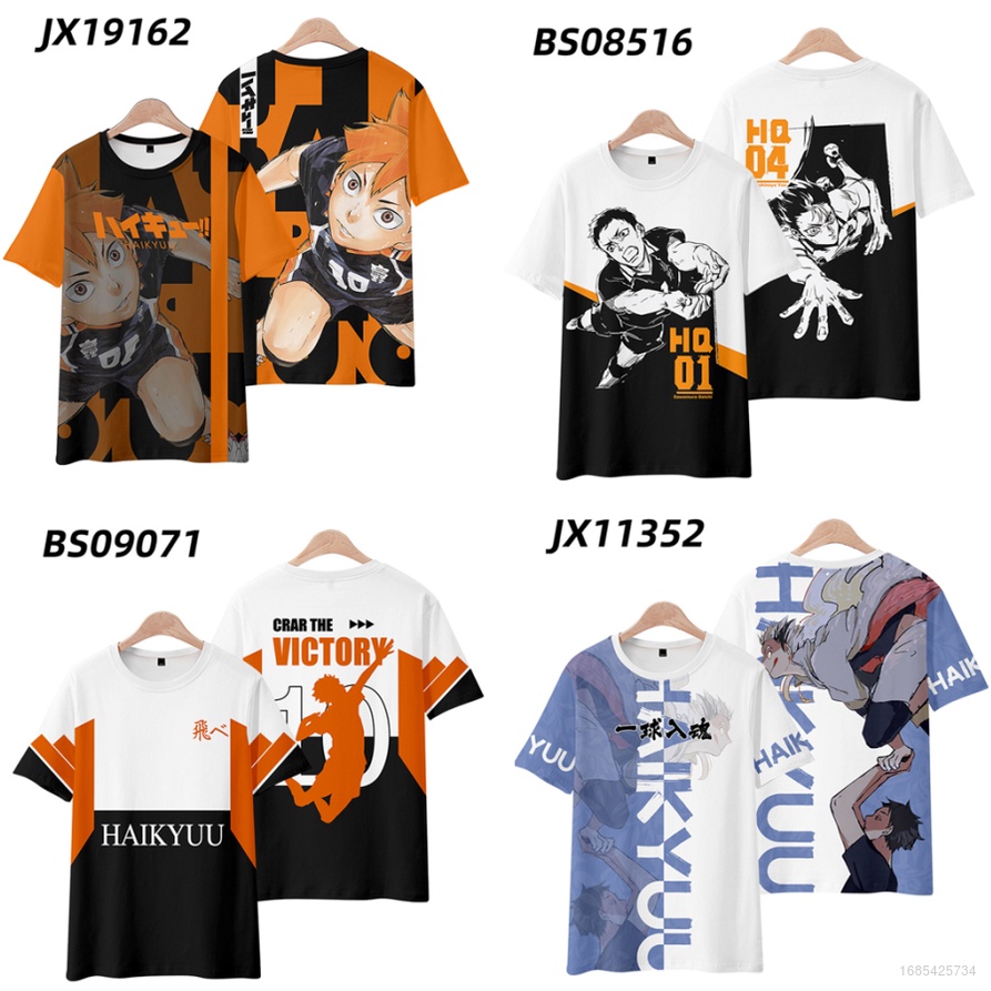 Nhân Vật Anime Haikyuu!!! Áo Thun Tay Ngắn Dáng Rộng In Họa Tiết Shoyo Hinata 3D Thời Trang Cho Nam Và Nữ