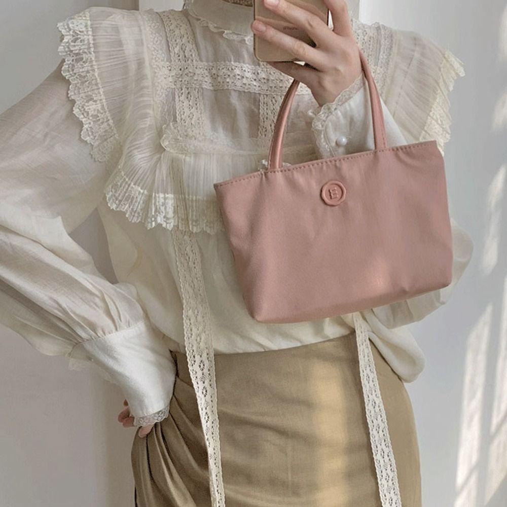 Túi Đựng Mỹ Phẩm Xách Tay Bằng Nylon Họa Tiết Lấp Lánh Dễ Thương Phong Cách Hàn Quốc Cho Nữ