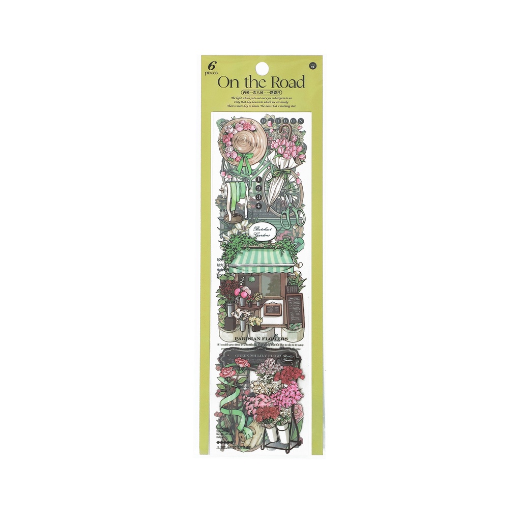 Enwei Bộ 6 Cuộn Băng Keo Washi Dán Sổ Lưu Niệm Phong Cách Vintage