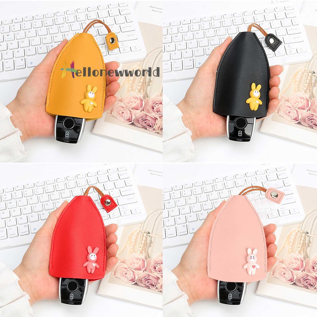 Set 4 Vỏ Bọc Chìa Khóa Xe Hơi Bằng Da PU In Họa Tiết Hoạt Hình Dễ Thương Ốp