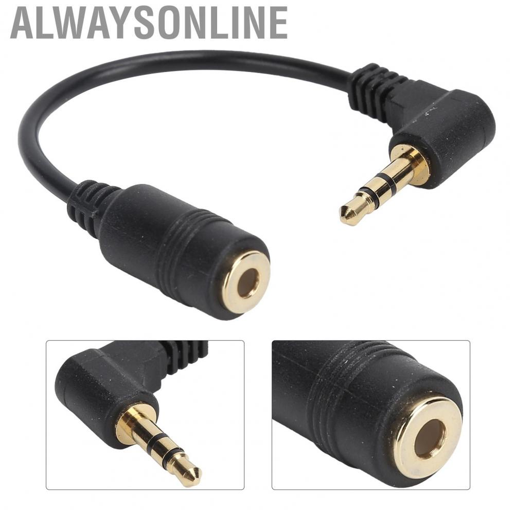Alwaysonline 90 Degree Elbow Cable 3‑Pole 3.5mm Male To Female  Extension C ZIN