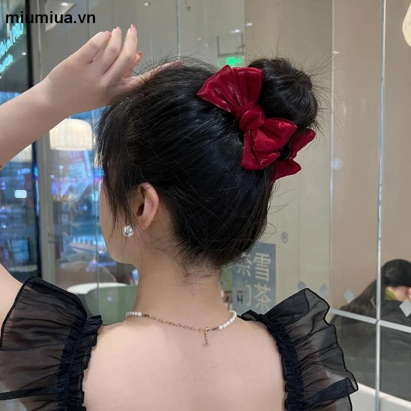 Miumiua🔮Kẹp Tóc Đính Nơ / Quả Bông Xinh Xắn Thời Trang Cho Nữ