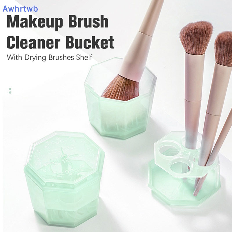 Hộp Làm Sạch Cọ Trang Điểm Awhrtwb Kèm Giá Phơi Khô Mới