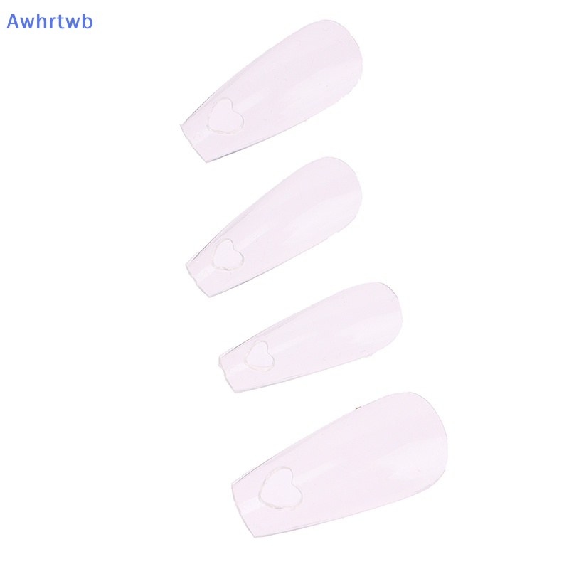 Bộ 120 Móng Tay Giả Họa Tiết Trái Tim Rỗng Chất Liệu Acrylic Mới