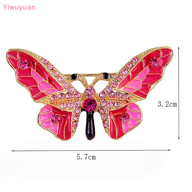 < Yiwuyuan > Trâm Cài Áo Khoác Hình Bướm Đính Kim Cương Giả Nhiều Màu Thời Trang Phụ Kiện Hóa Trang