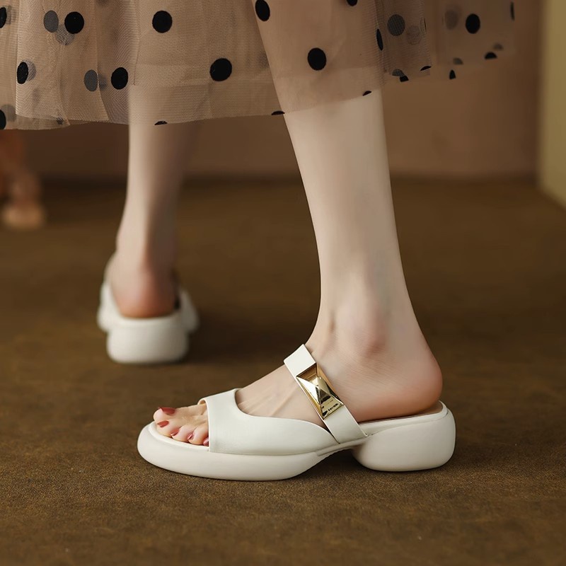 Duoya Factory Thẳng Tóc ~ [Hàng Có Sẵn] Dép Sandal Đế Phẳng Nhẹ Nhàng Có Dây Quai Mềm Mại Cho Nữ Miễn Phí Vận Chuyển