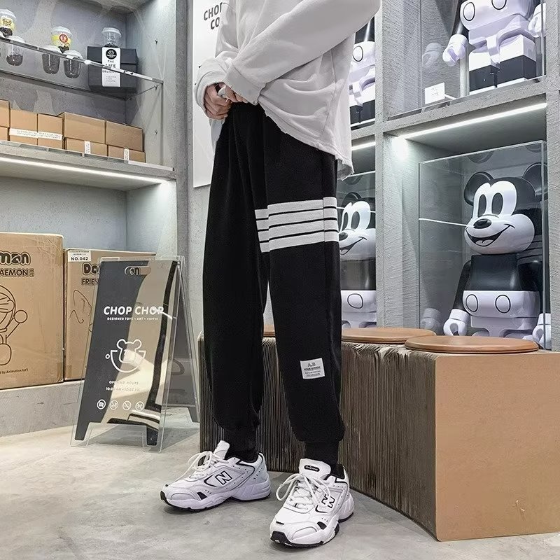 Quần Thể Thao Dài Viền Chữ Tương Phản Thời Trang Xuân Thu Cho Nam