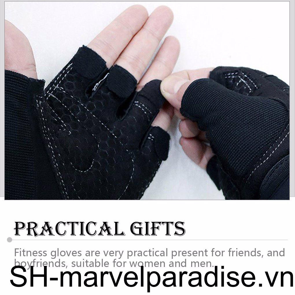 1 Đôi Găng Tay Thể Thao Hở Ngón Màu Đỏ Cho Nam Và Nữ