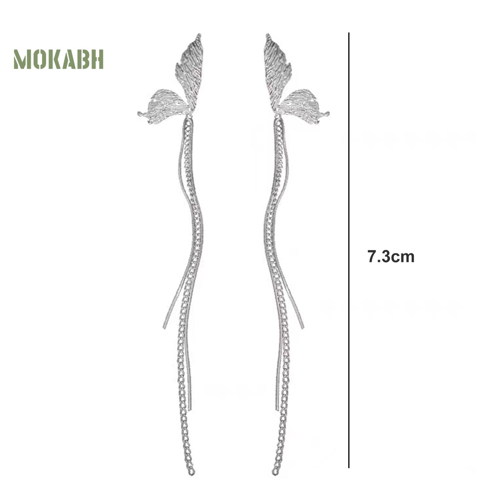 1 Đôi Bông Tai Dáng Dài Mạ Điện Đính Đá Thời Trang Công Sở