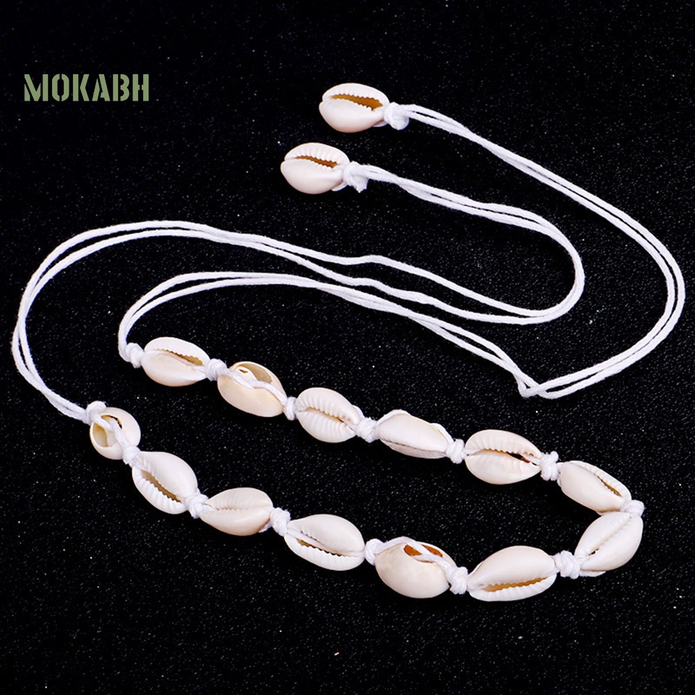 [Hot] Vòng Cổ Choker Thắt Nút Mặt Hình Vỏ Sò Phong Cách Bohemia Đi Biển Mùa