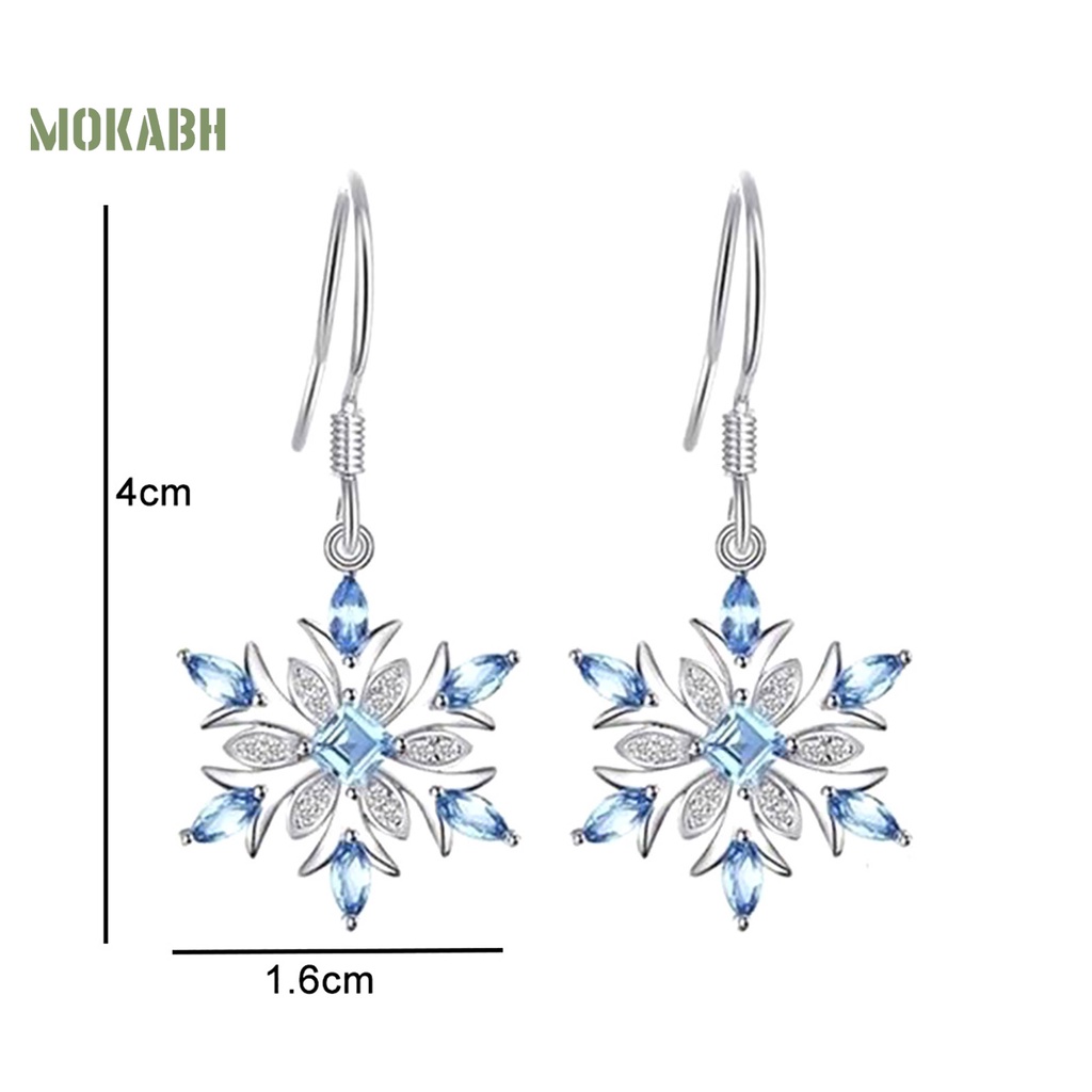 1 Đôi Bông Tai Móc Hình Bông Tuyết Nhẹ Nhàng Thanh Lịch Thời Trang Cho Nữ