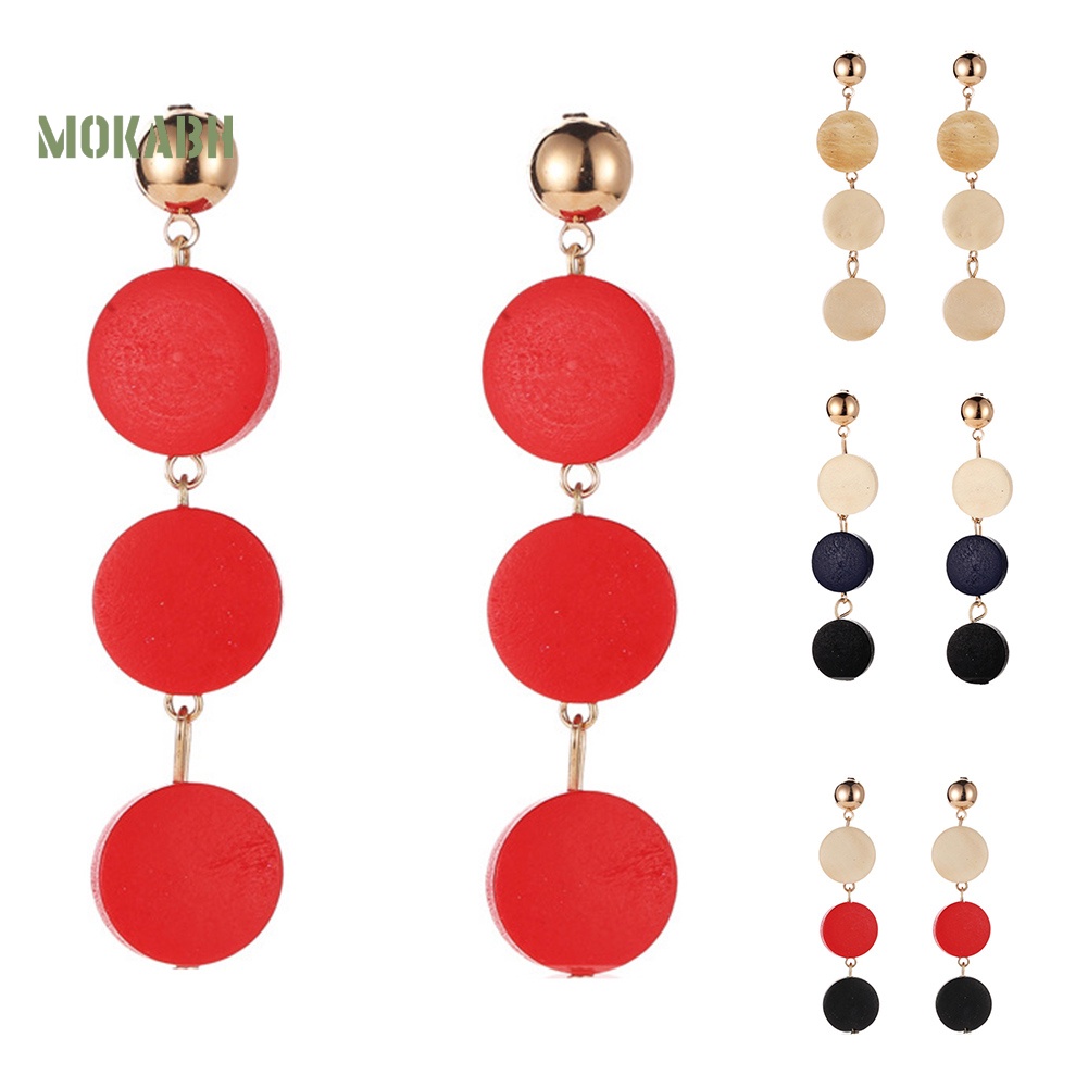 Bông Tai Hình Tròn Bằng Gỗ Thời Trang Dành Cho Nữ