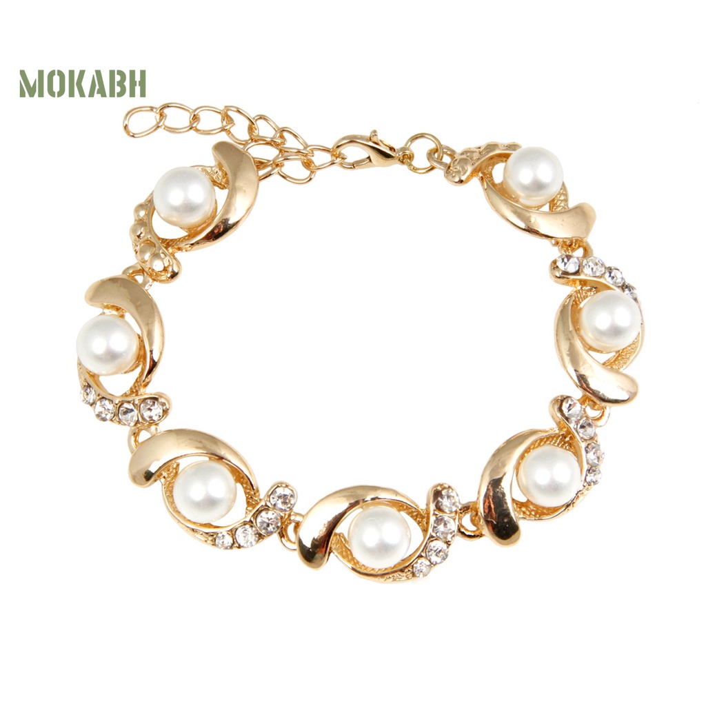 [Mới] Vòng Đeo Tay Mạ Điện Đính Kim Cương Giả Sang Trọng Sáng Bóng Có Thể Điều Chỉnh Trang Sức Cho Nữ