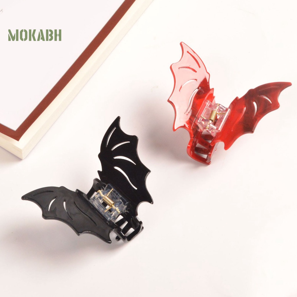 Kẹp Tóc Hình Dơi Màu Trơn Chống Trượt Phong Cách Gothic