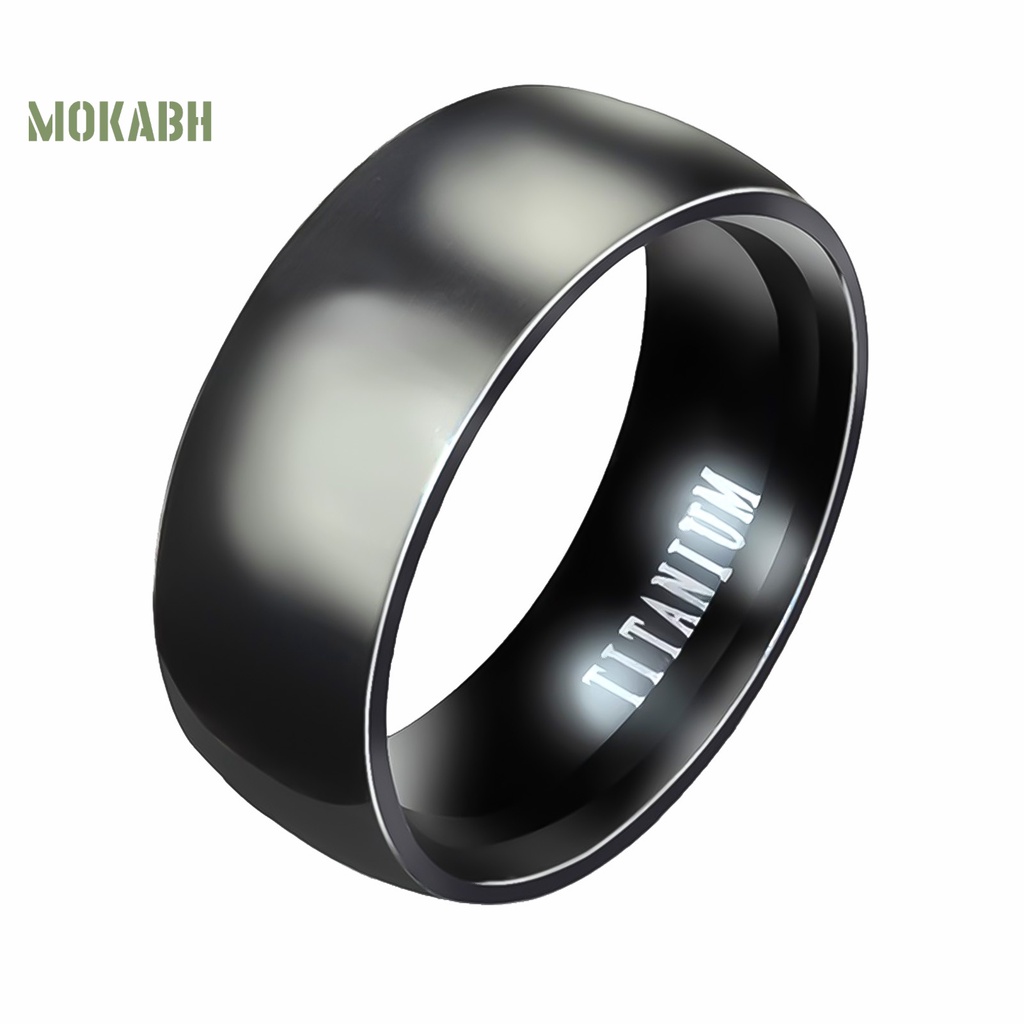 Nhẫn Bản Rộng Bằng Thép Titan Màu Sắc Đơn Giản Cho Nam