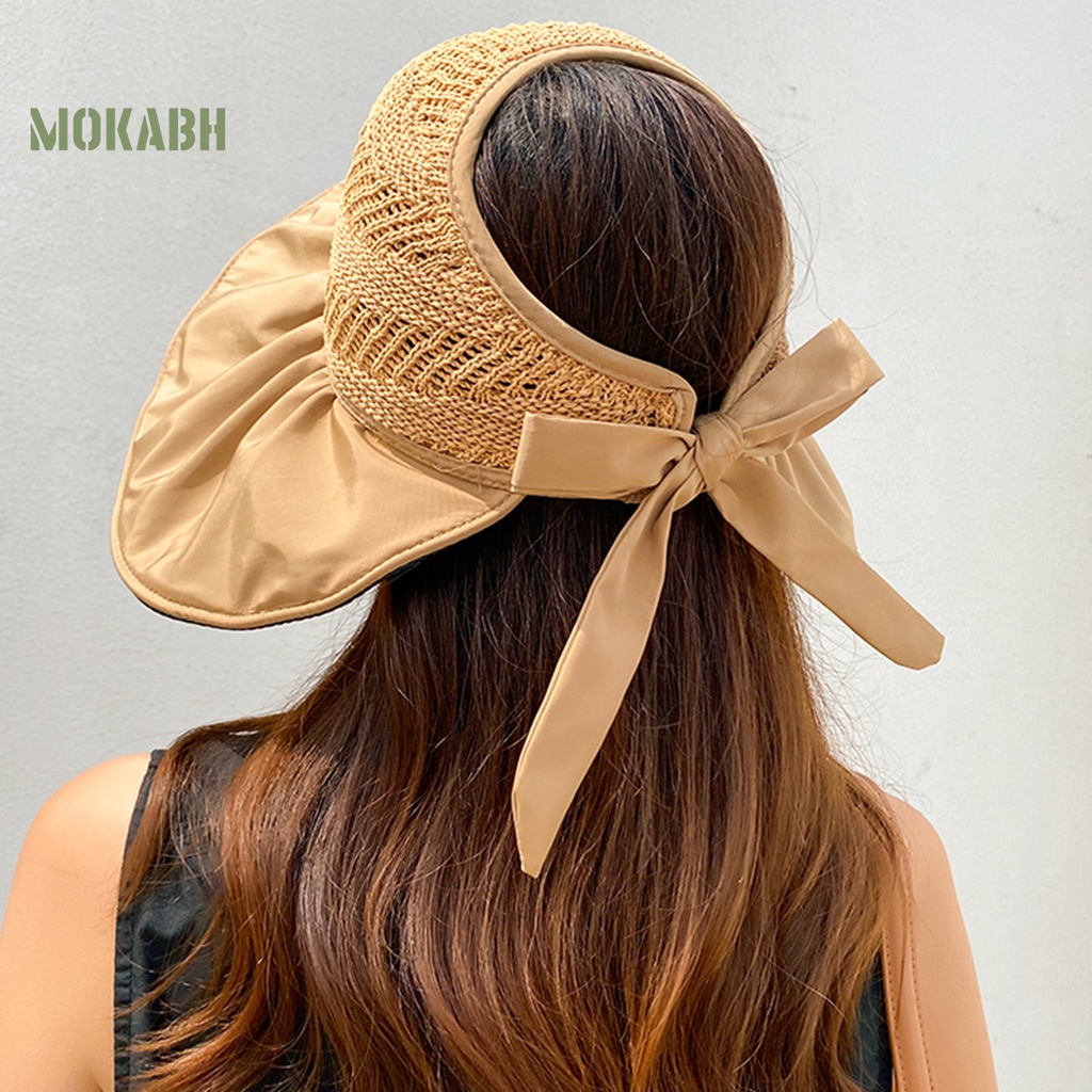 [Mok Abh] Mũ Ngư Dân Dây Bện Hở Chóp Có Thể Gấp Lại Được Dùng Ngoài Trời Cho Nữ