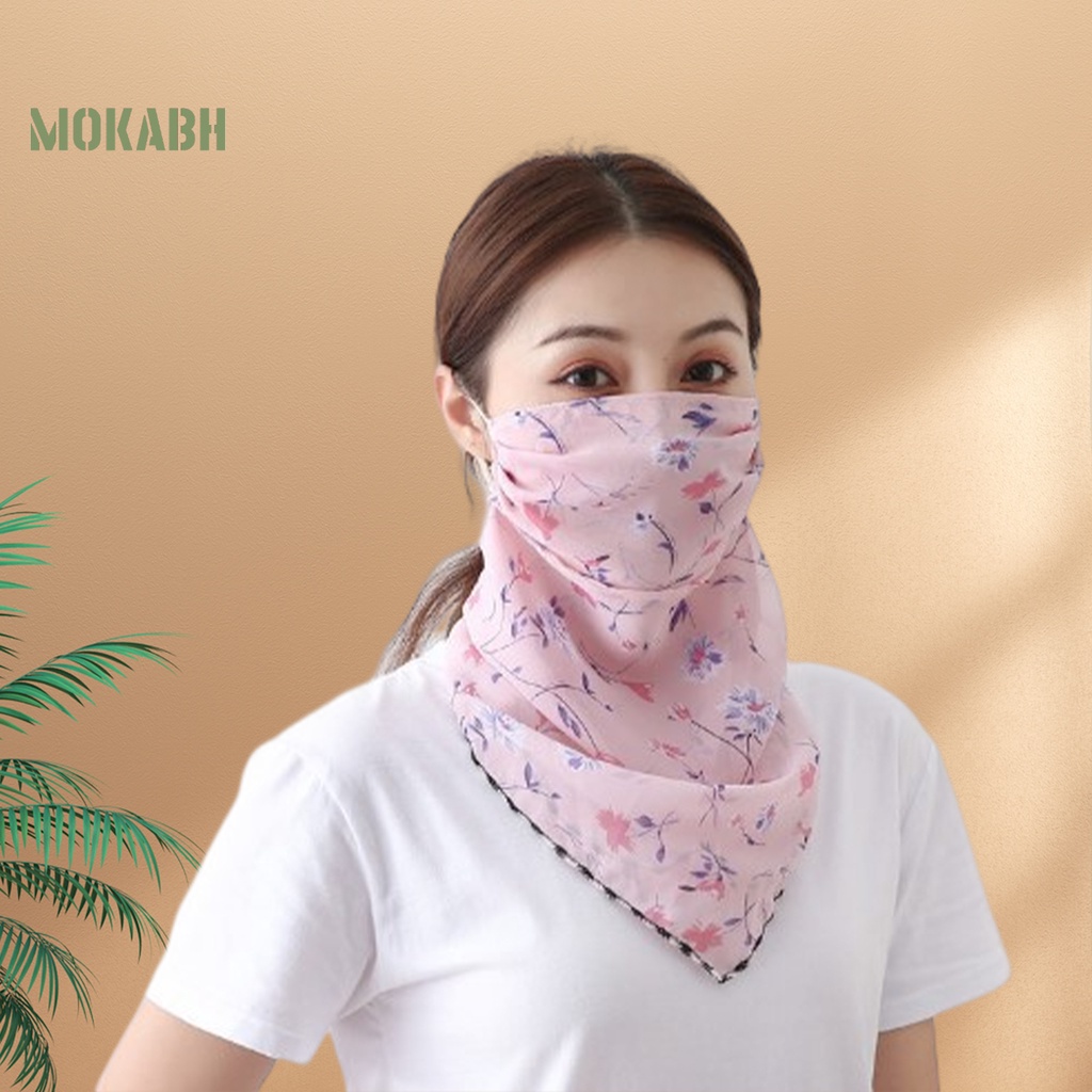 Khăn Choàng Cổ Chống Tia UV Thoáng Khí Chống Bụi Họa Tiết Hoa Có Thể Điều Chỉnh