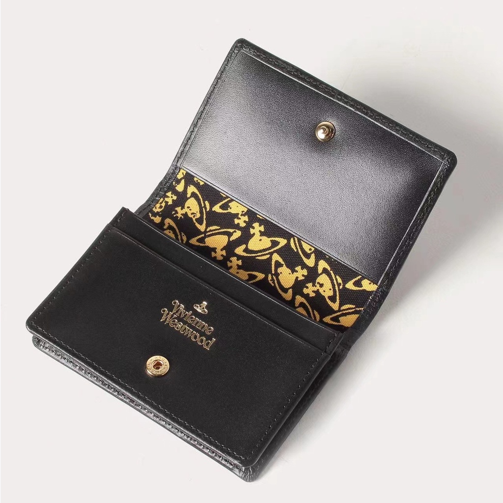 Ví Da Bò Cỡ Lớn Đựng Thẻ Vivienne Westwood Saturn