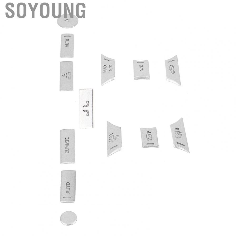 Soyoung 13Pcs Silver AC Button  Air Condition Control Cover Trim Fit for Range Rover Sport 2014 2015 2016 2017 Car Interior