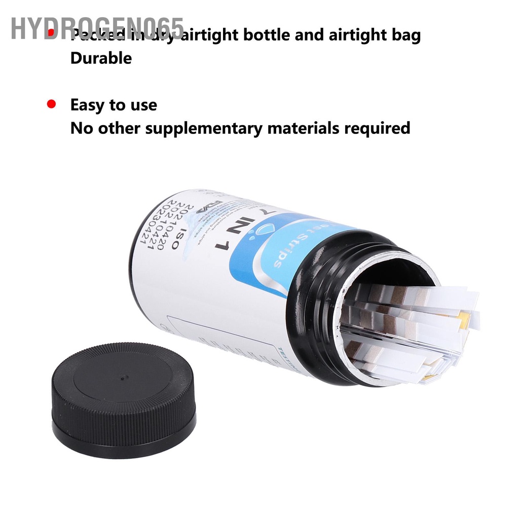 Hydrogen065 Bộ 50 Giấy Kiểm Tra Chất Lượng Nước 7 Trong 1 Đa Năng PH Thử Cho Bể Bơi Cá