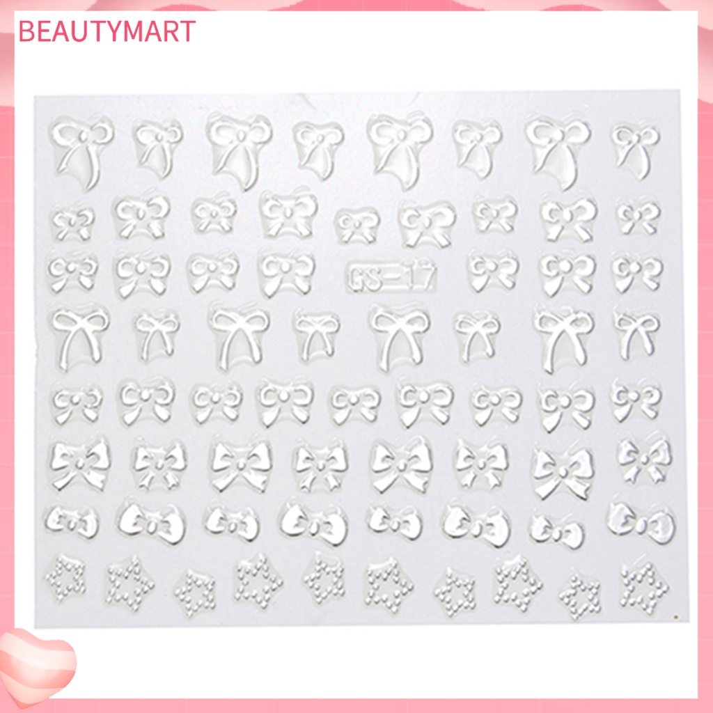 Miếng Dán Trang Trí Móng Tay Hình Nơ Trái Tim Thời Trang DIY