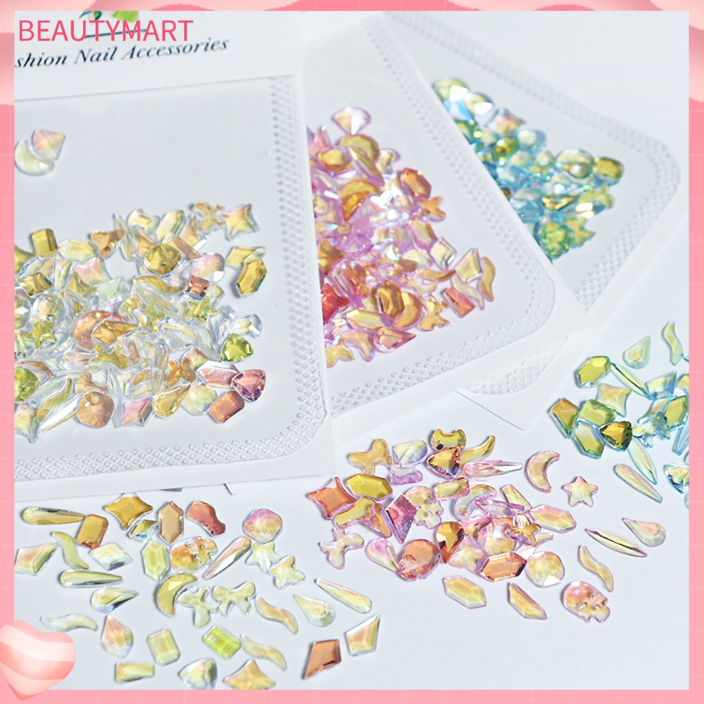 Set 100 Phụ Kiện Trang Trí Móng Tay Nghệ Thuật Nhiều Màu Sắc Không Phai
