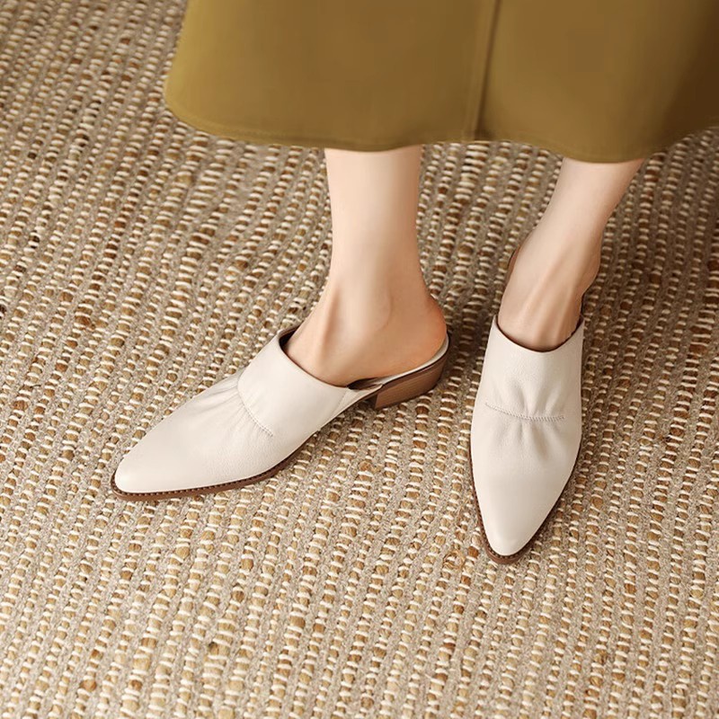 Duoya Hair Thẳng ~ [Hàng Có Sẵn] Dép Sandal Mũi Nhọn Gót Dày Công Sở Ngoài Trời Mùa Hè Cao Cấp Cho Nữ Miễn Phí Vận Chuyển