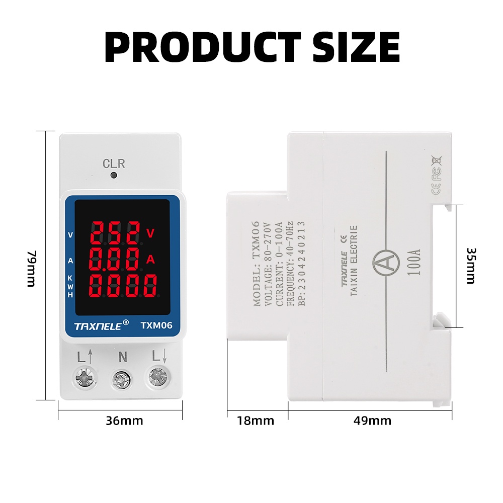 Vôn Kế Kỹ Thuật Số kWh AC 80V ~ 270V 110V 230V