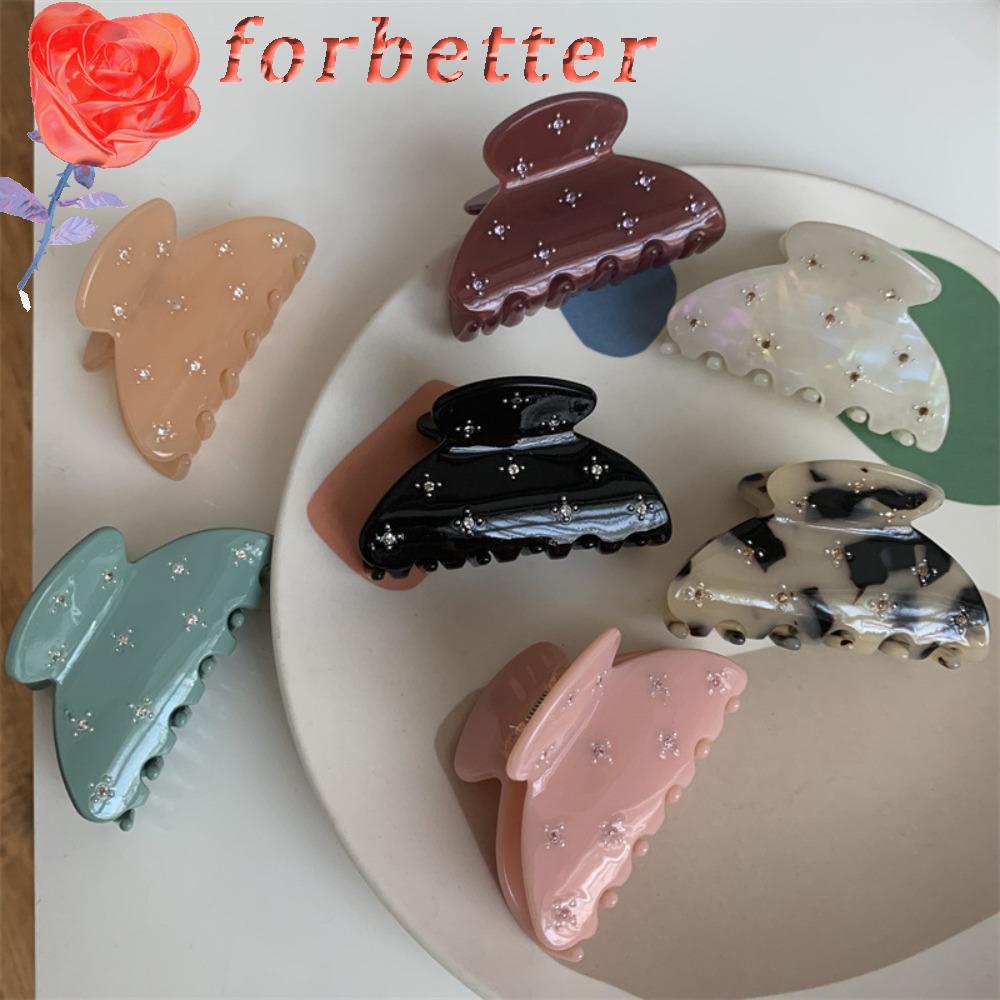 Forbetter Tóc Móng Vuốt Thời Trang Thanh Lịch Axit Acetic Hình Bán Nguyệt Dành Cho Bạn Gái|Kẹp Tóc Hình Cá Mập Phong Cách Hàn Quốc