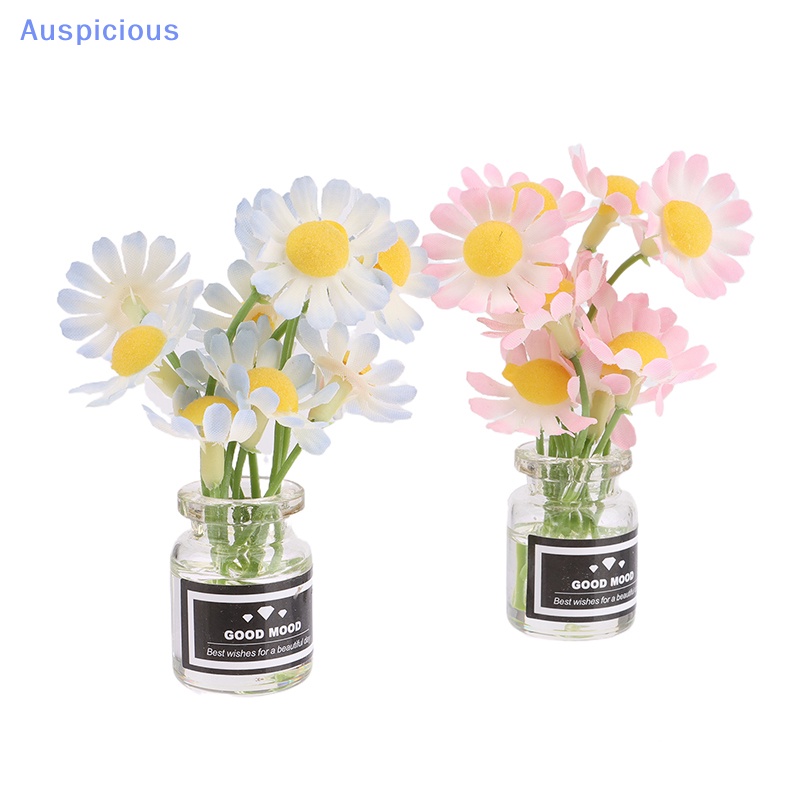 1 Bộ Chậu Hoa Cúc Mini Tỉ Lệ 1 / 6 Dùng Trang Trí Nhà Búp Bê