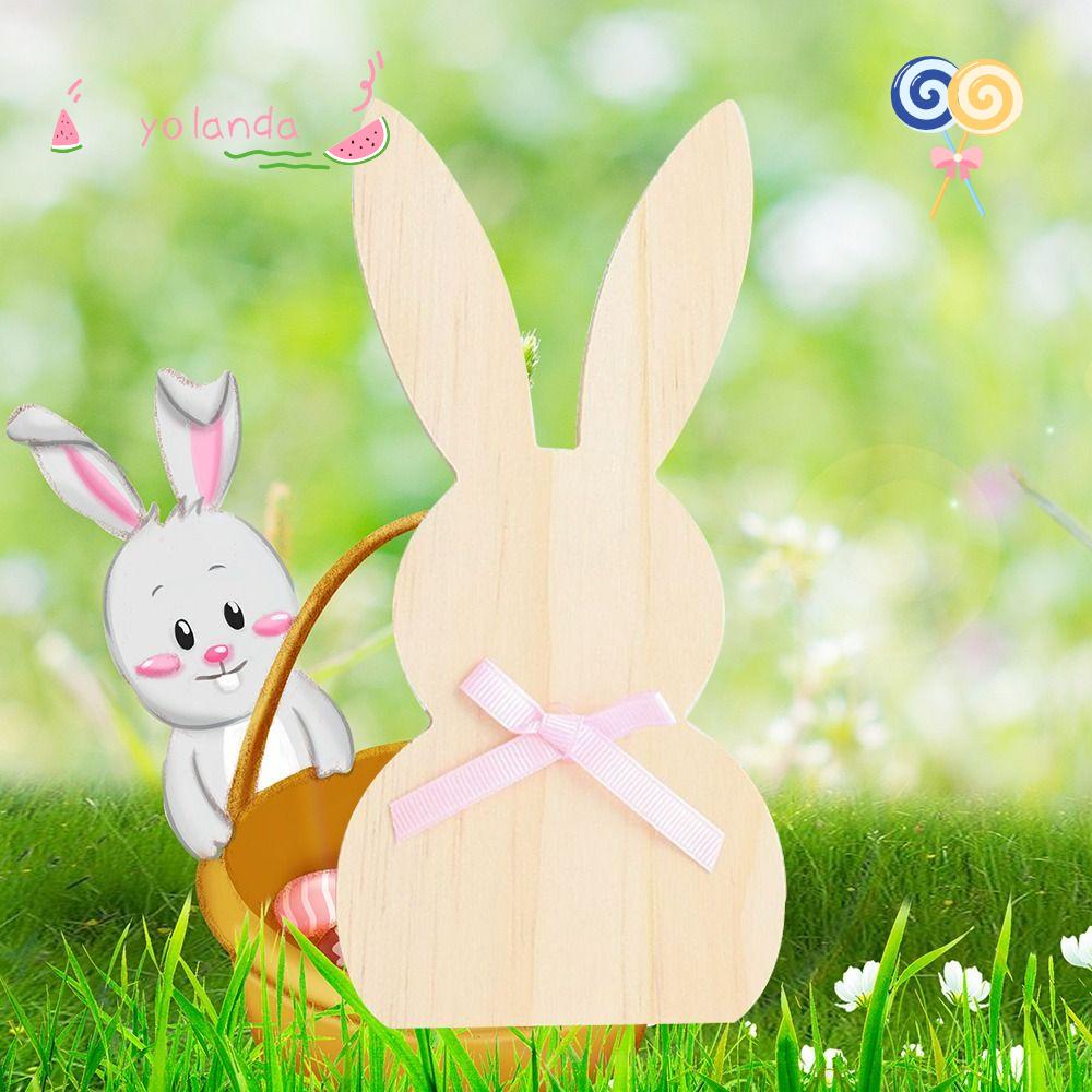 Phụ Kiện Trang Trí Bàn Hình Thỏ Phục Sinh Bằng Gỗ Chất Lượng Cao