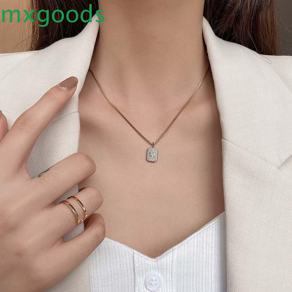 Vòng cổ Mặt Chữ MXGOODS M Phong Cách Hàn Quốc|Mặt Vòng cổ Thời Trang Xinh Xắn Cho Nữ