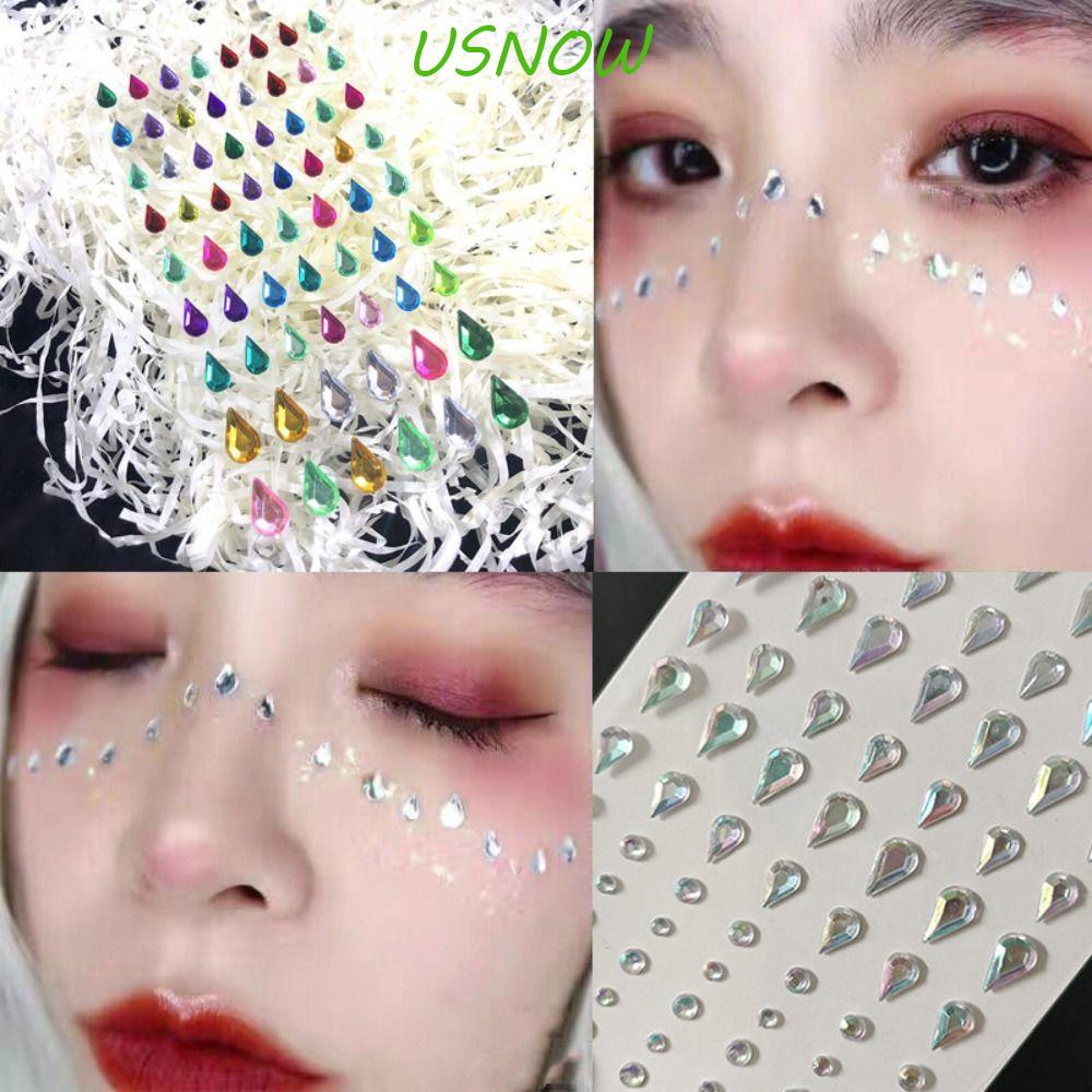 Mặt Và Cơ Thể Màu Sắc USNOW Miếng Dán Trang Trí Móng Tay Hình Giọt Nước 3D Dành Cho Nữ