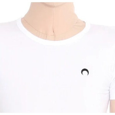 Áo Thun Tay Ngắn Cổ Tròn Màu Trơn Thêu Hình Mặt Trăng Ôm Dáng