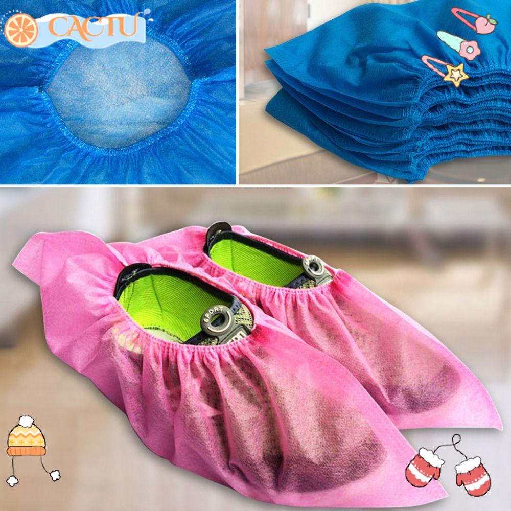 Bộ 100 Vỏ Bọc Giày Bằng Vải Không Dệt Co Giãn Chống Trượt Dùng Một Lần