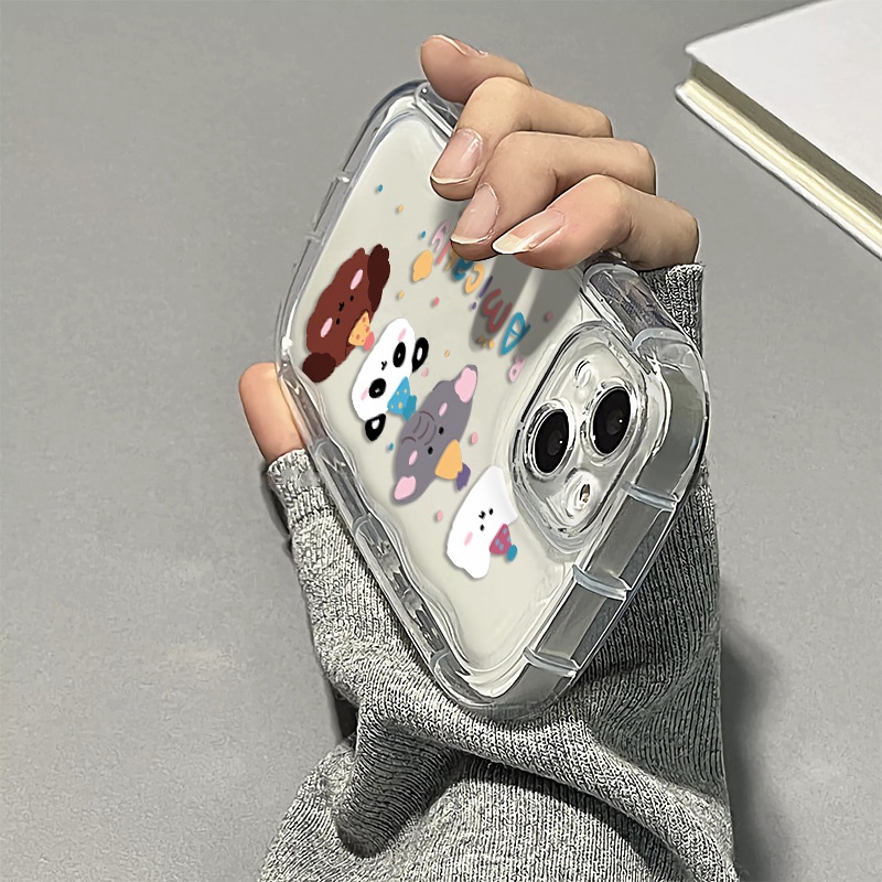Ốp Điện Thoại Silicone Mềm Trong Suốt Chống Sốc In Hình Động Vật Dễ Thương Cho IPhone 14 13 12 11 Pro Max XS X XR 8 + 7 Plus