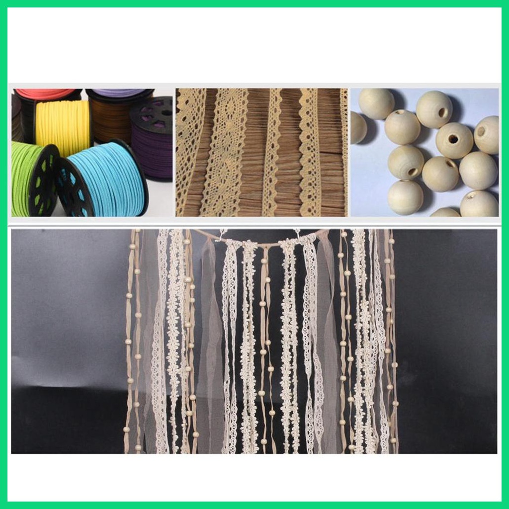 Vòng Bắt Giấc Mơ Phối Ren Tua Rua Phong Cách Bohemian Dùng Trang Trí Phòng Ngủ Cho Nữ