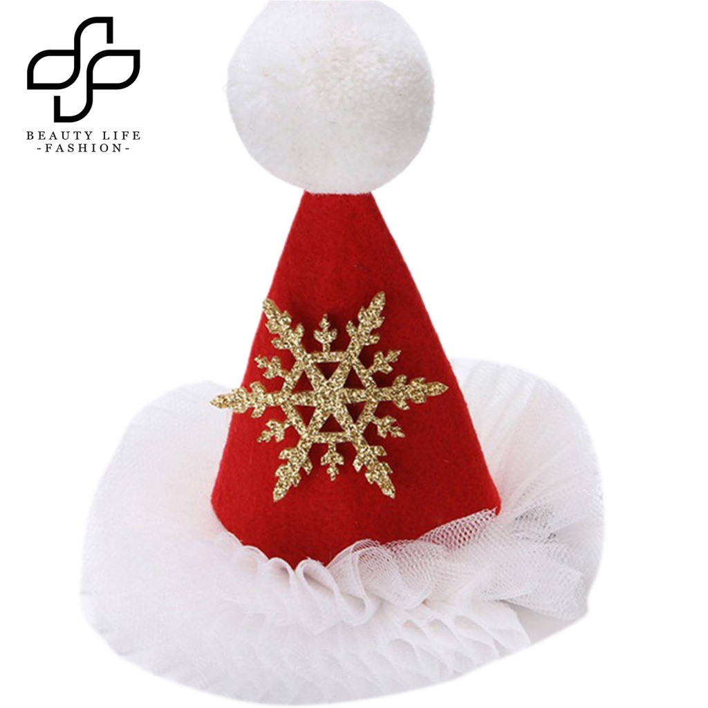 1 Kẹp Tóc Hình Nón Giáng Sinh Lấp Lánh